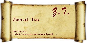 Zborai Tas névjegykártya